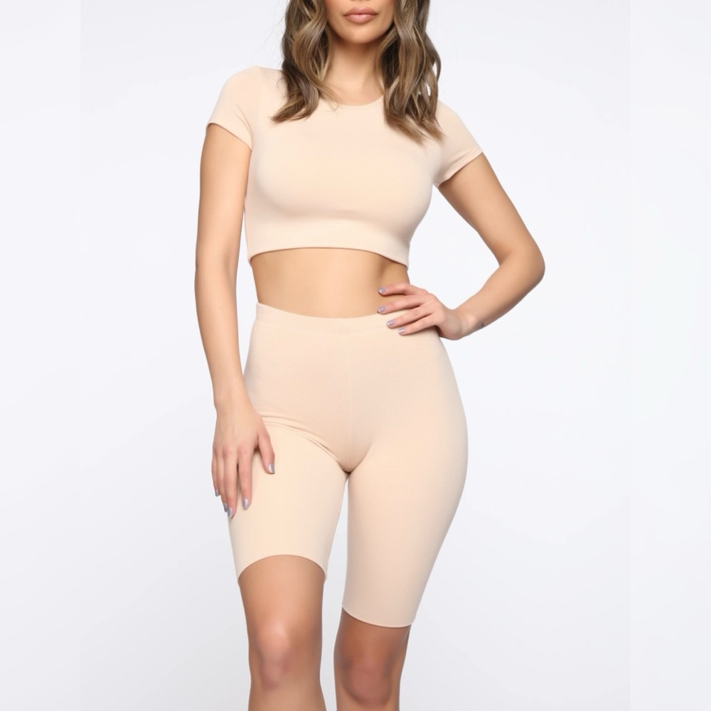 Fit For Life Biker Short Set - Nude